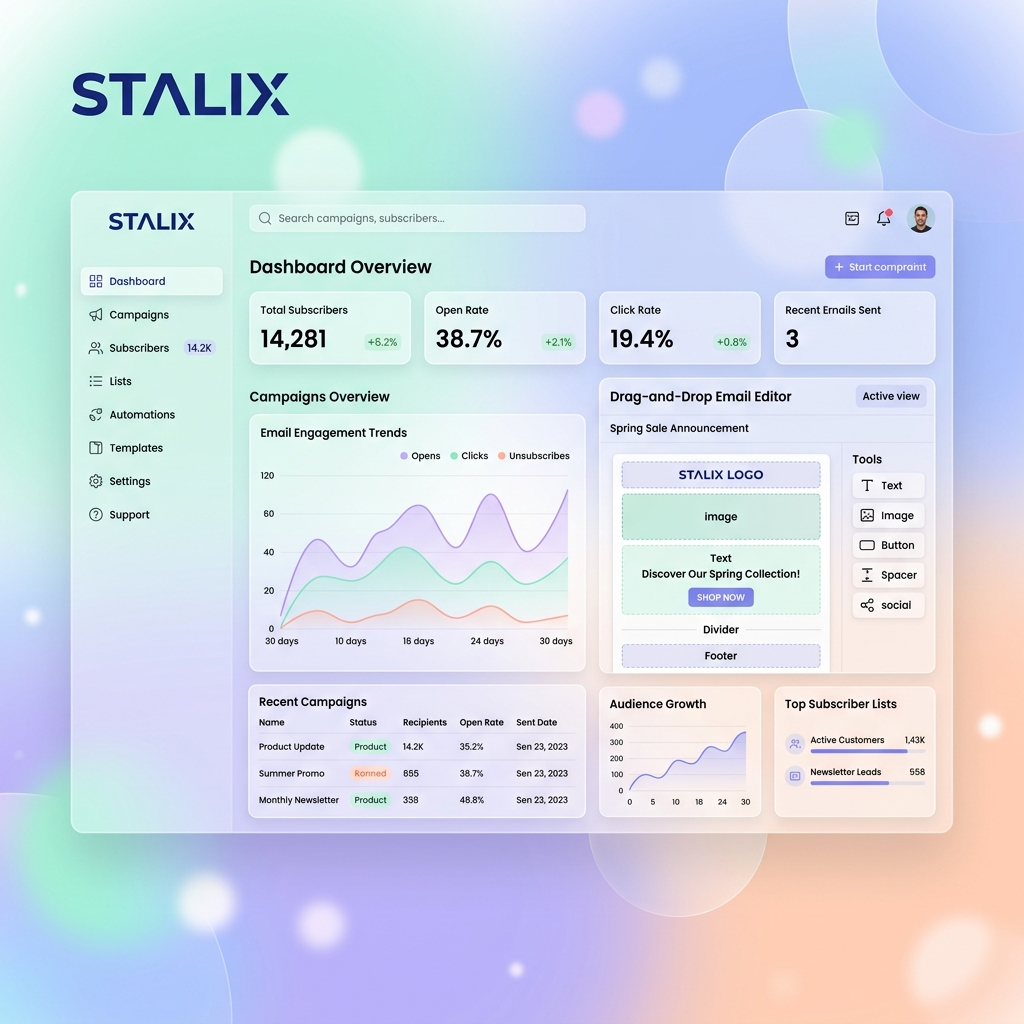 Ilustrasi Email Marketing Stalix LMS - Solusi platform komunitas dan kursus online