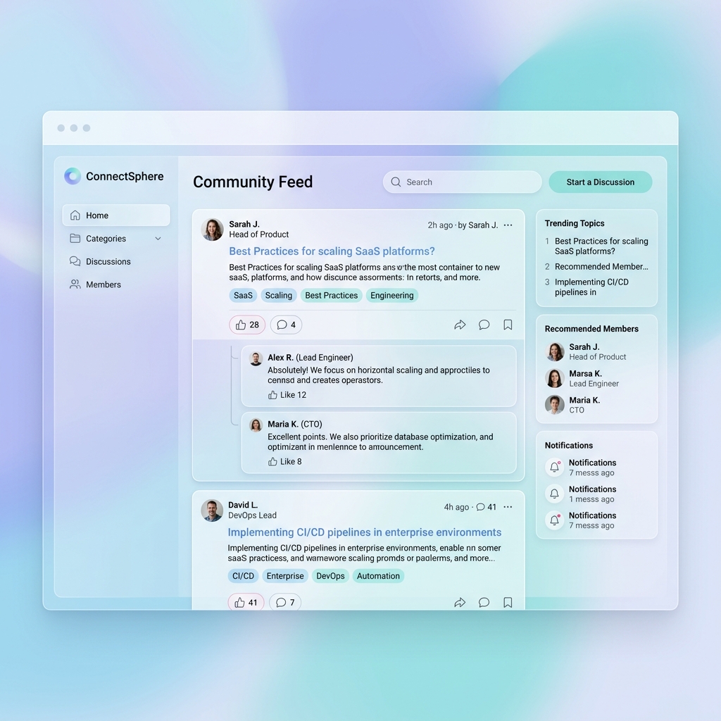 Ilustrasi Community Feed Stalix LMS - Solusi platform komunitas dan kursus online